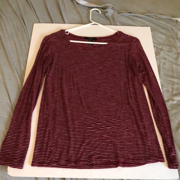 Forever 21 Red Striped Flowy Shirt - Picture 1 of 5